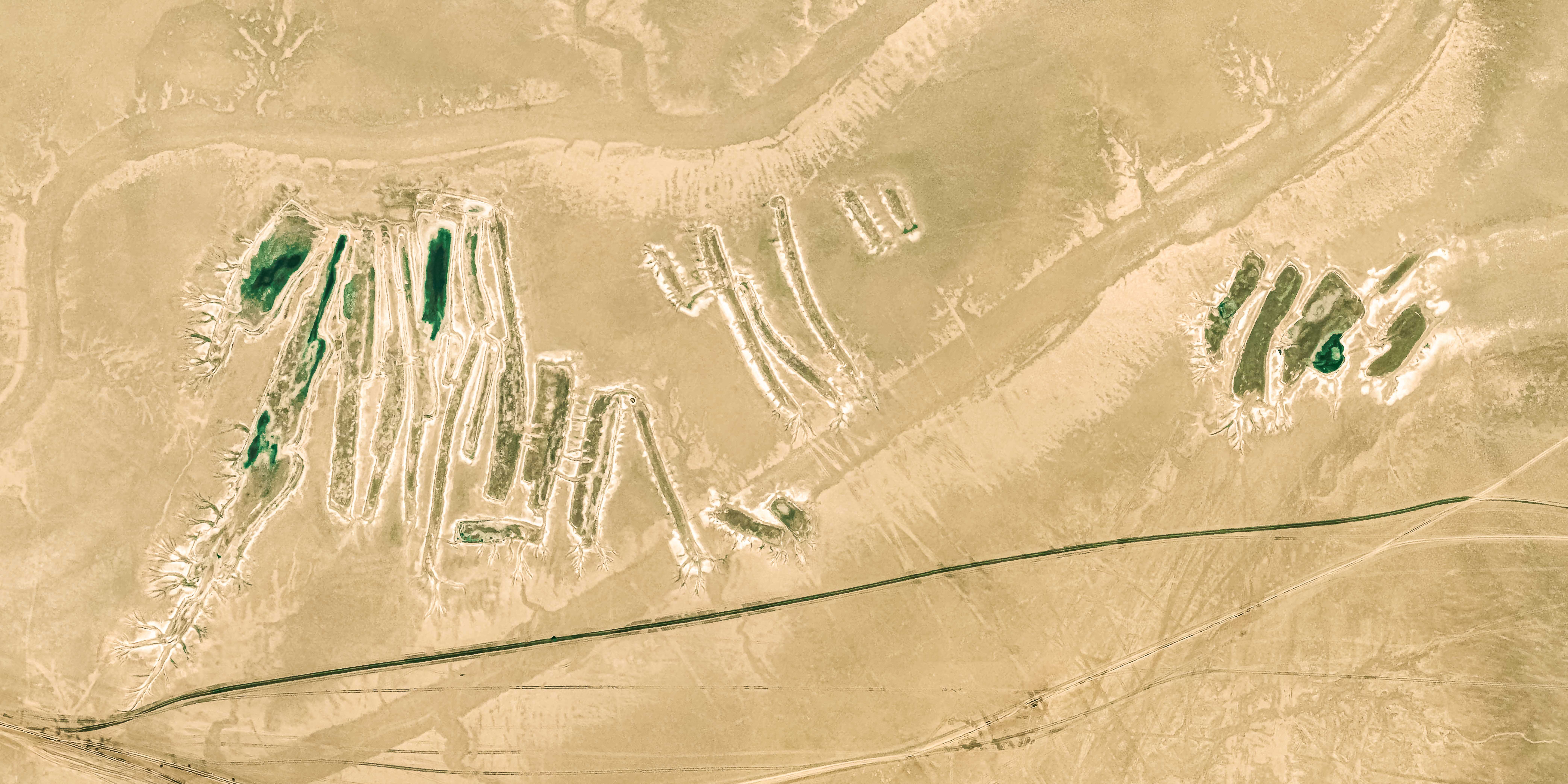 Scar 6 / satellitelmage (Collage) / 200x100 cm / Inkjet Pigment Print Hahnemühle Matt Fiber Paper on Birch Plywood / 2020 - 2026